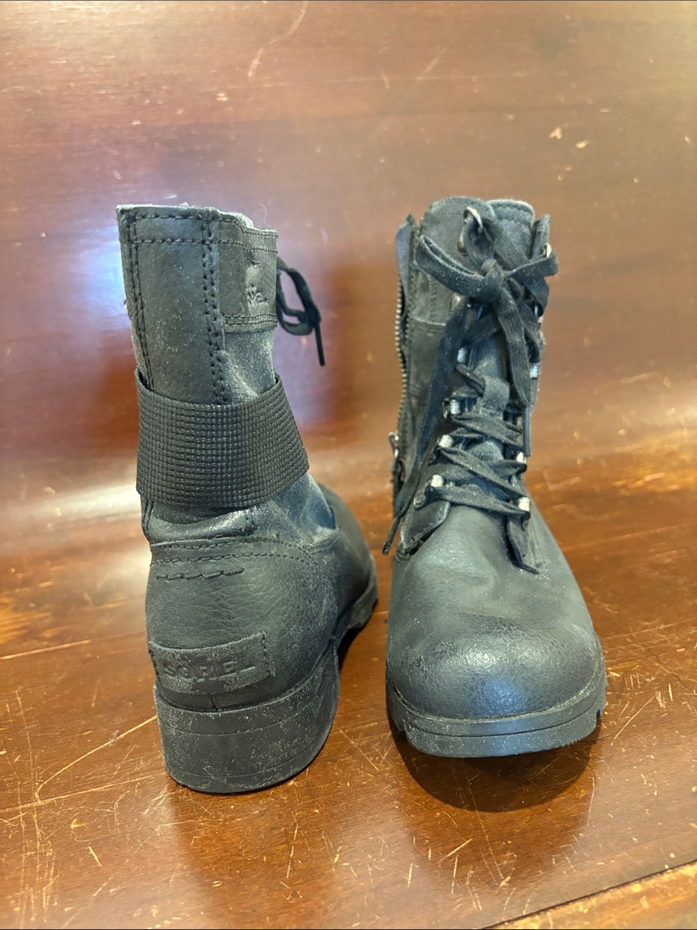 Sorel Black Women's Lace-Up Combat Boots